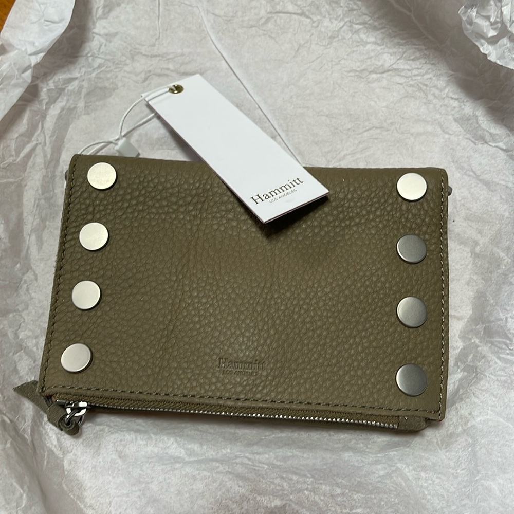 NWT Hammitt Stadium E - back country taupe crossbody NEW pebbled leather zip